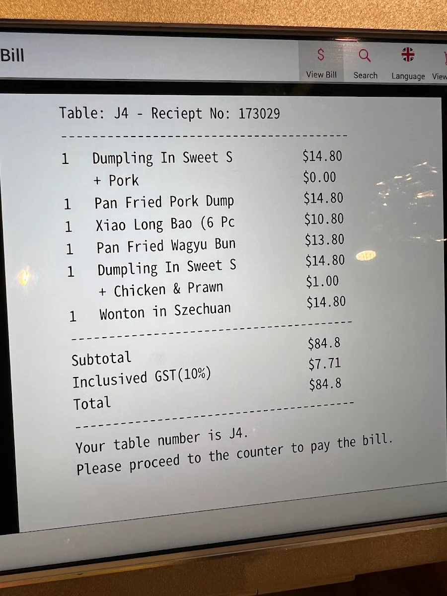 Menu, Little Red Dumpling Victoria Point
