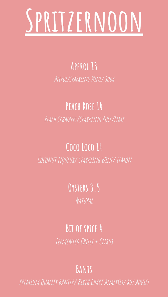Menu, Stock Market Cafe