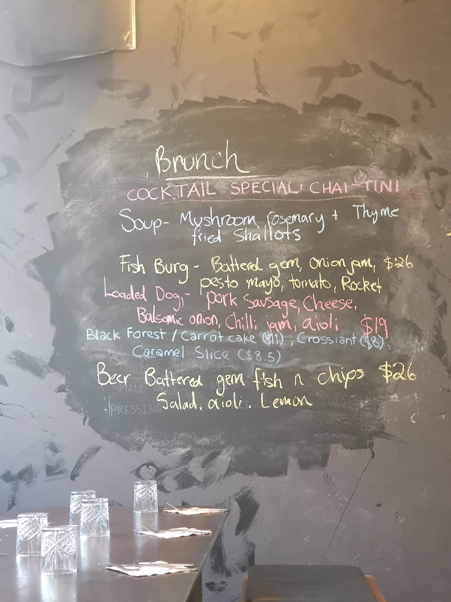 Menu, Stock Market Cafe