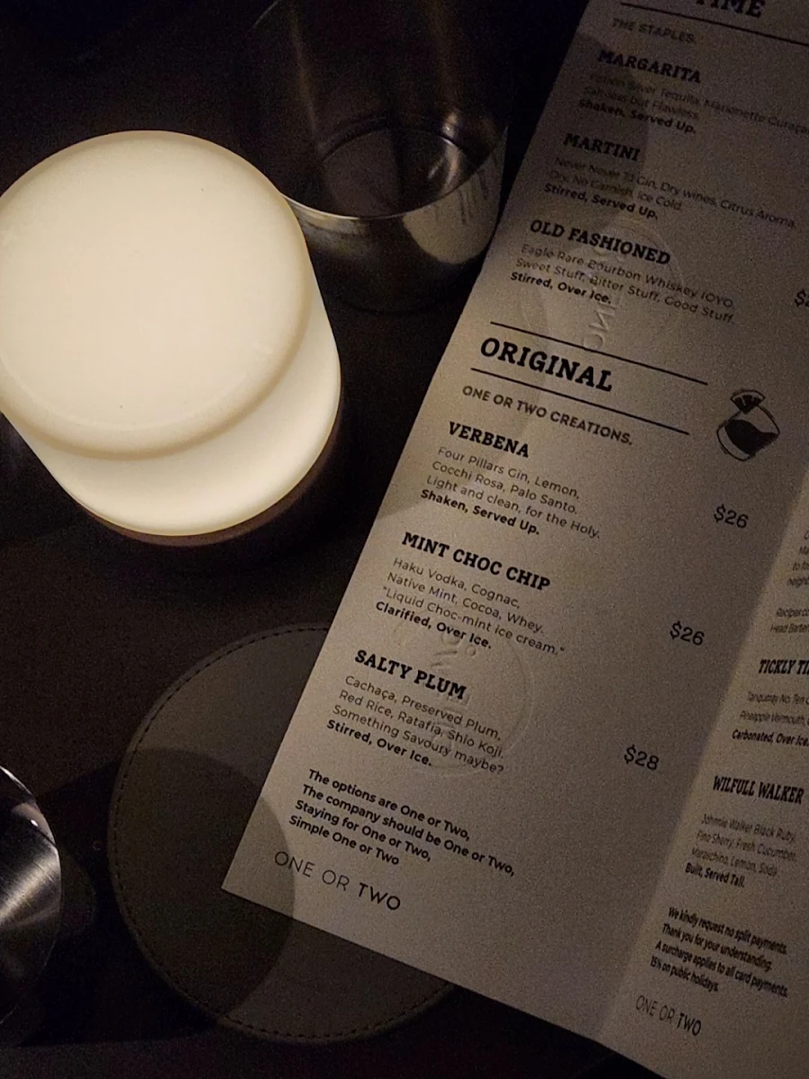 Menu, One or Two