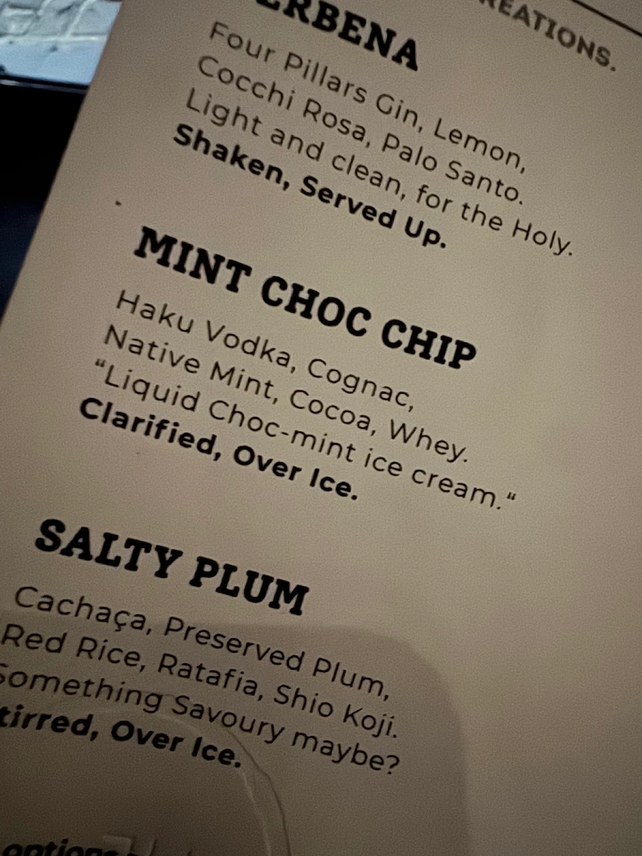 Menu, One or Two