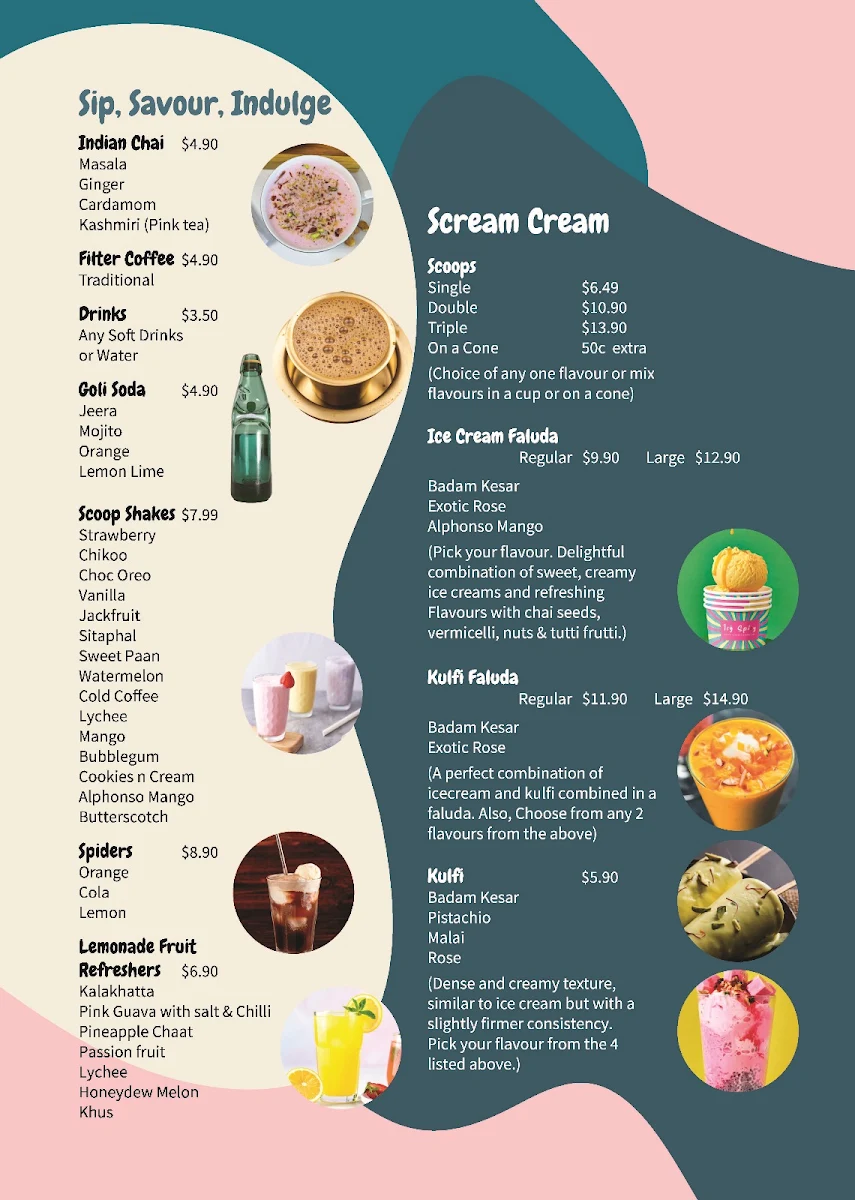 Menu, Icy Spicy Parramatta