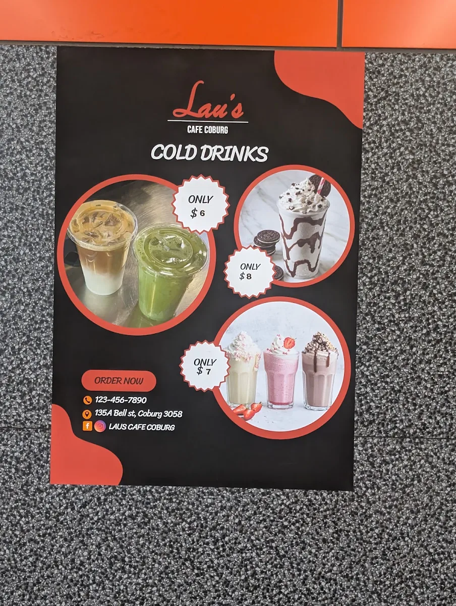 Menu, Lau's Cafe Coburg