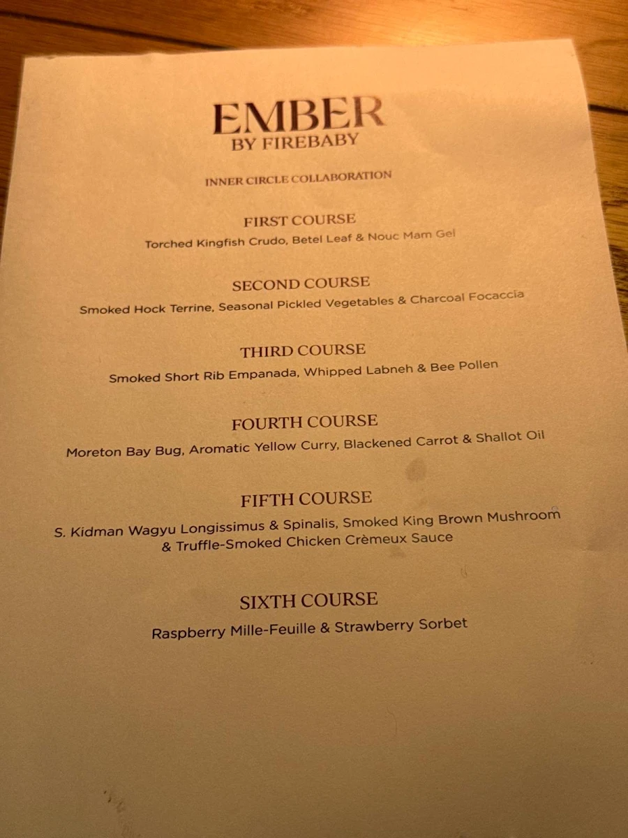 Menu, Fire Baby