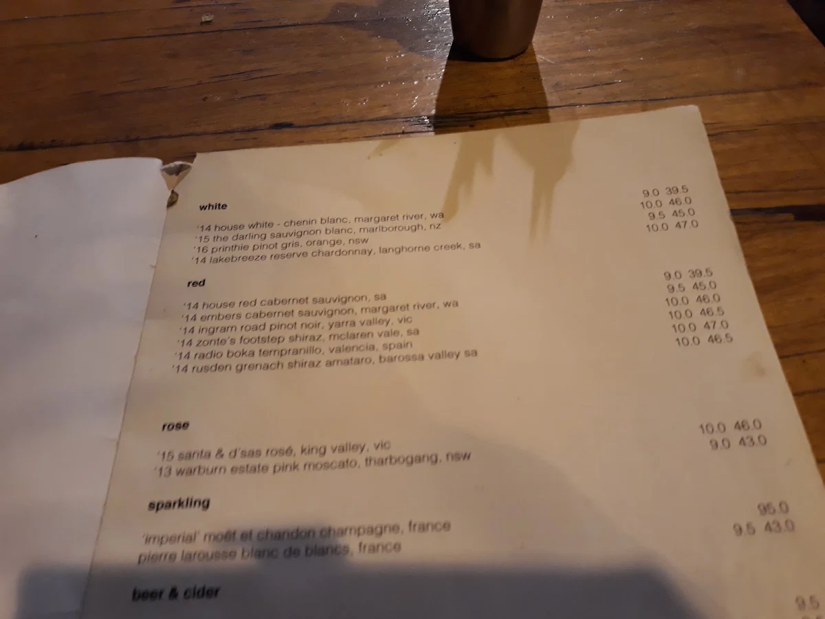 Menu, Tusk On Chapel