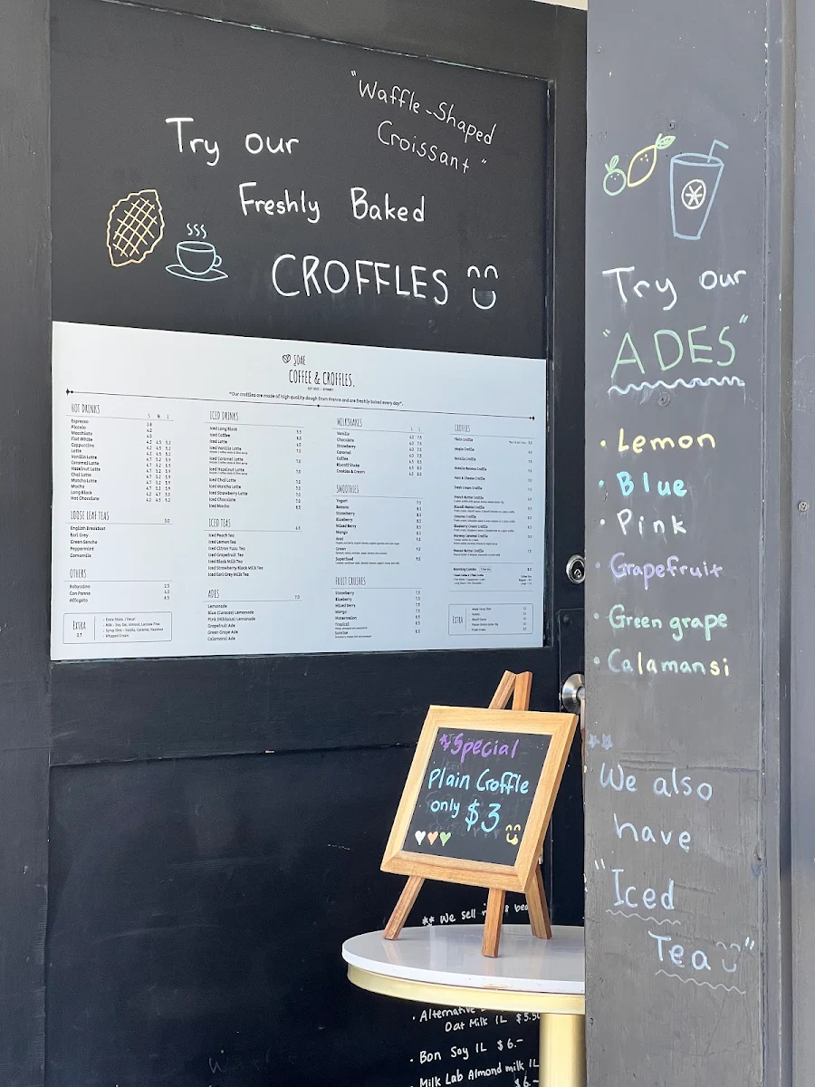 Menu, SOAE coffee on yarrara