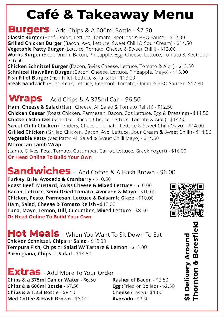 Menu, Abacus Cafe & Conference Centre