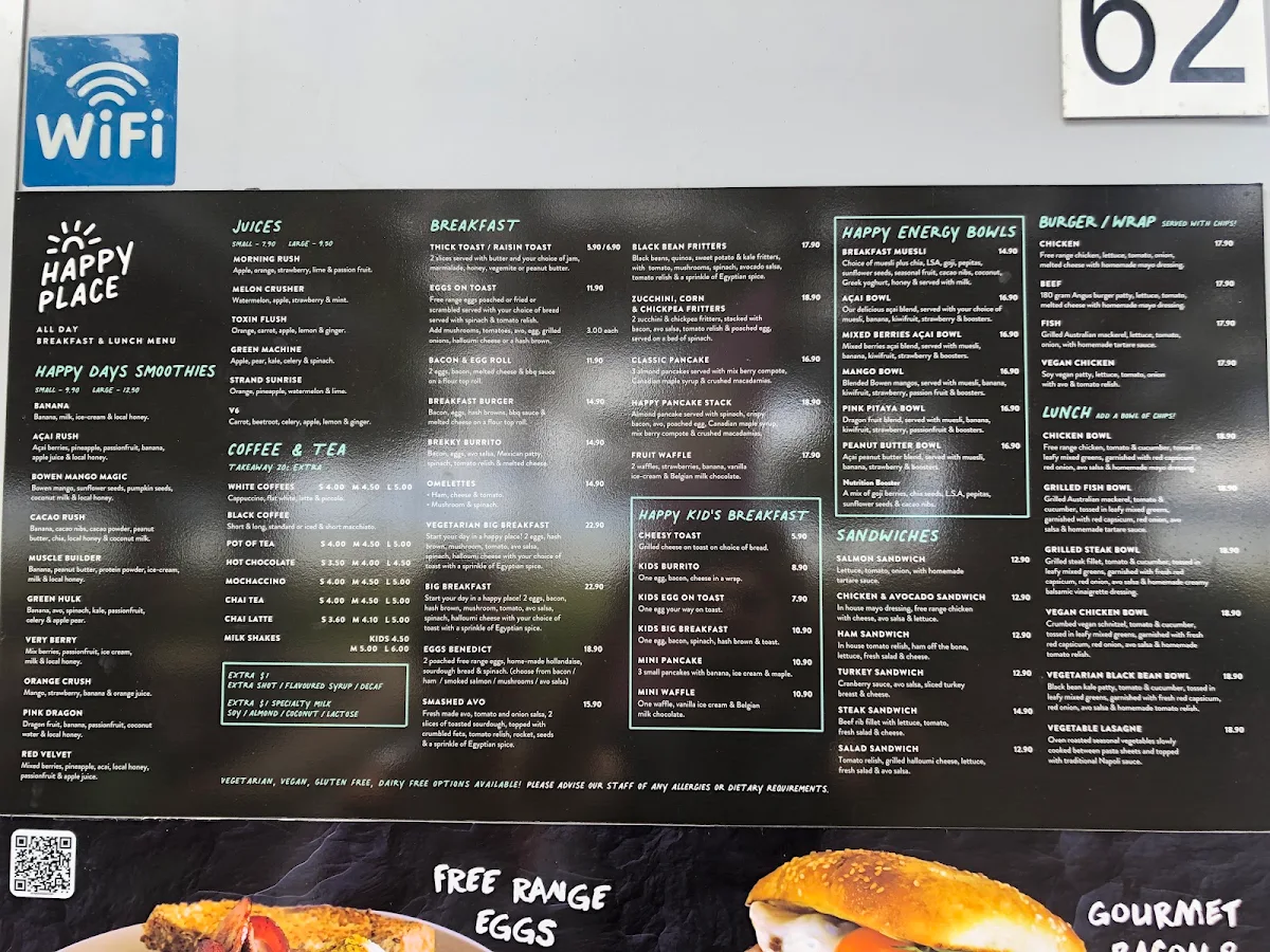 Menu, Happy Place