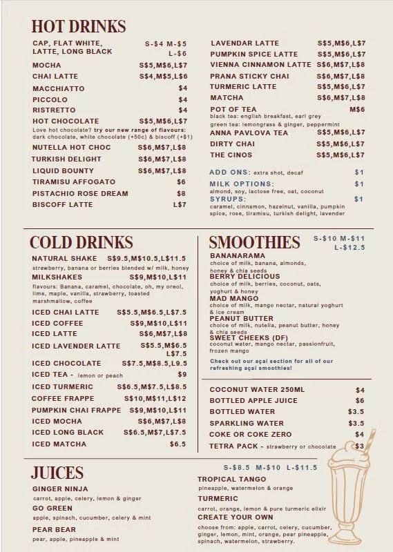 Menu, The Local Pantry