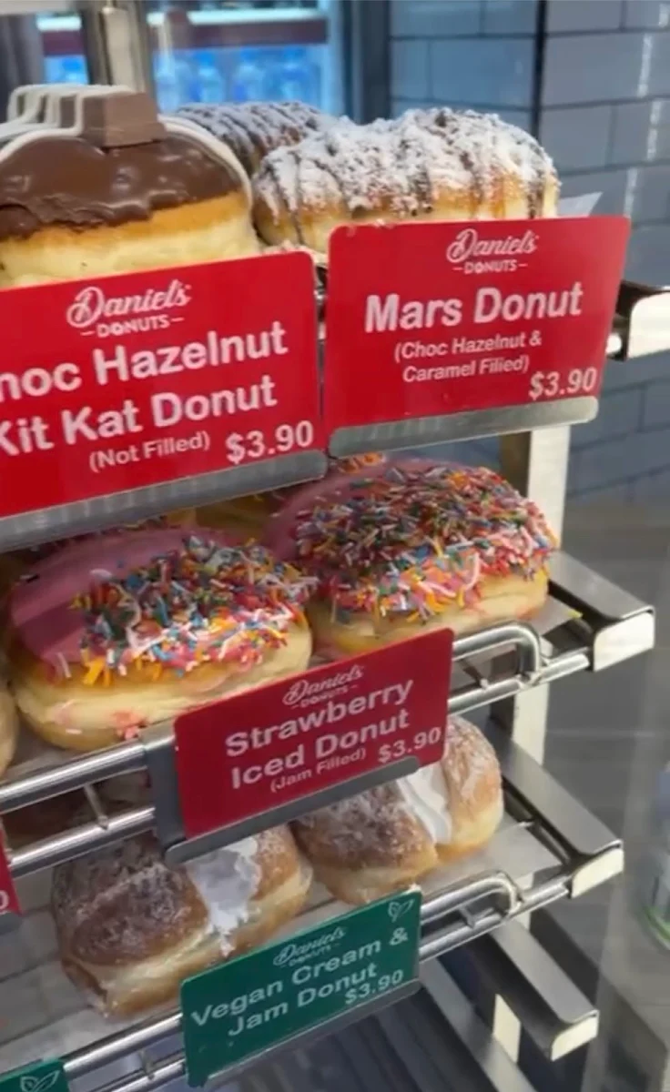 Menu, Daniel's Donuts Melbourne
