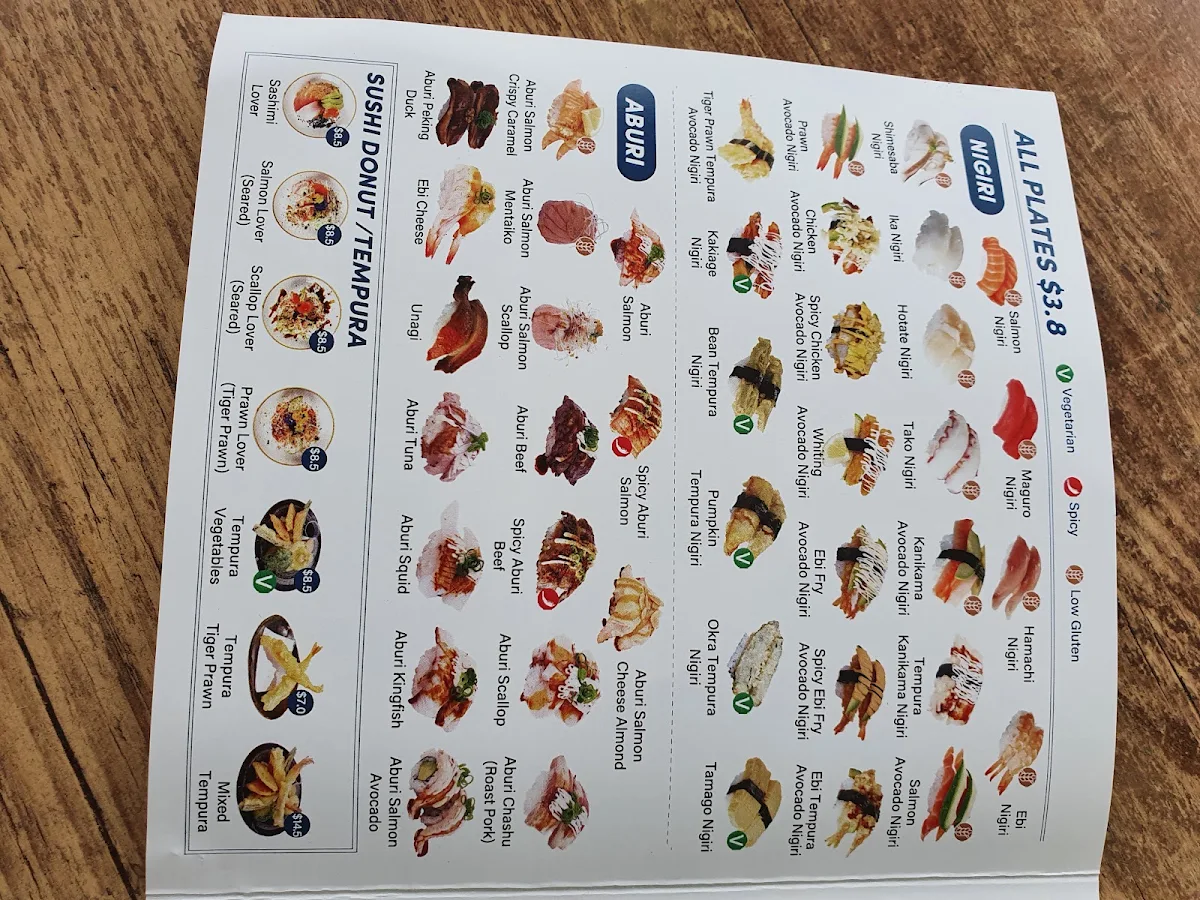 Menu, Hane Sushi