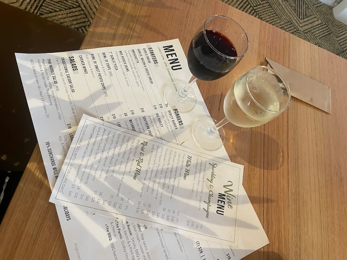 Menu, Dudley Hotel Bathurst