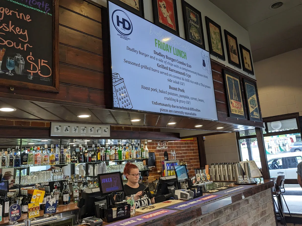 Menu, Dudley Hotel Bathurst
