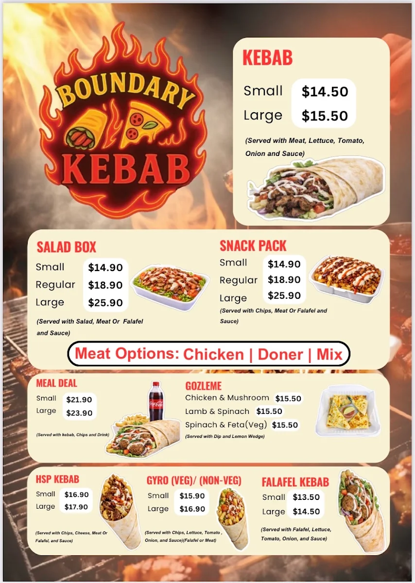 Menu, Boundary Kebab
