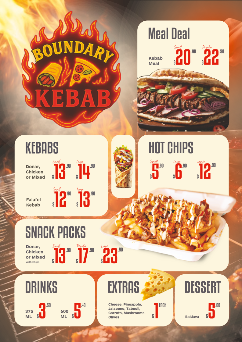 Menu, Boundary Kebab