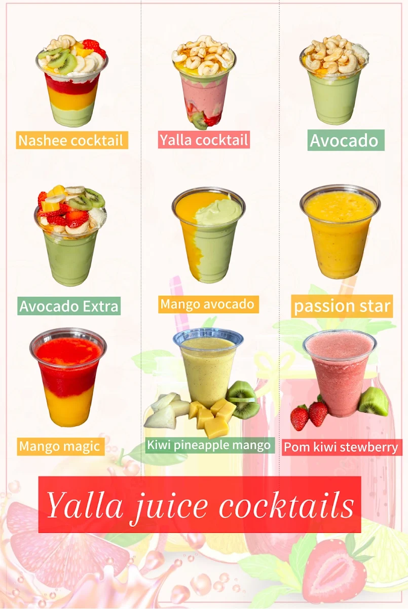 Menu, Yalla Juice