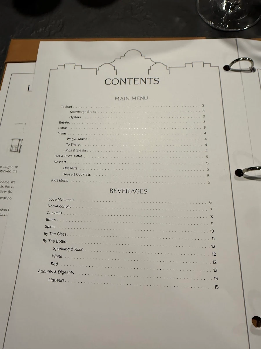 Menu, Logan & Albert Hotel