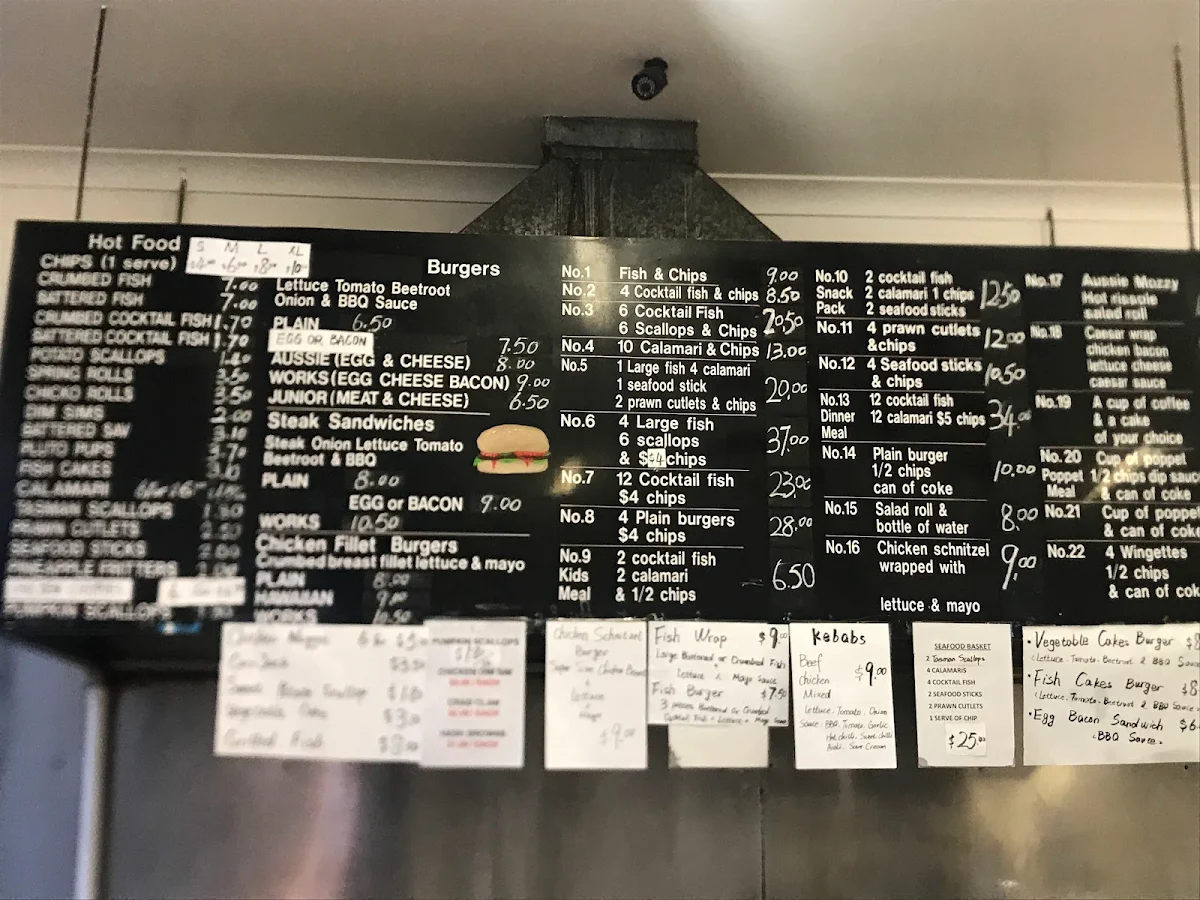 Menu, Paul's on Harrison