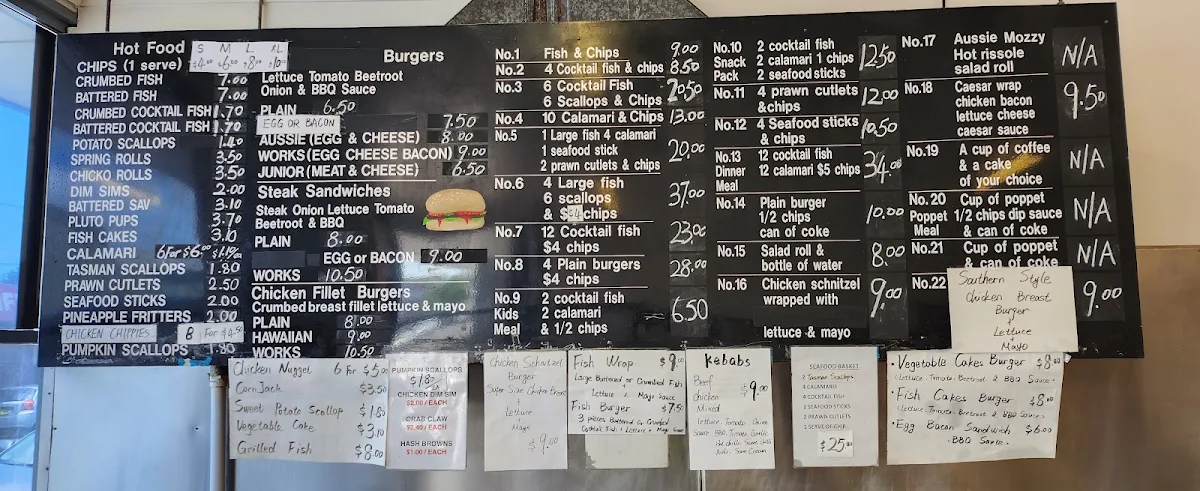 Menu, Paul's on Harrison