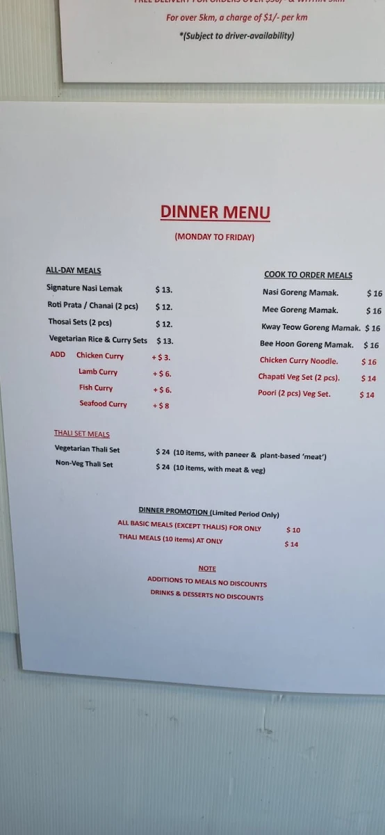Menu, Authentic Family Recipes