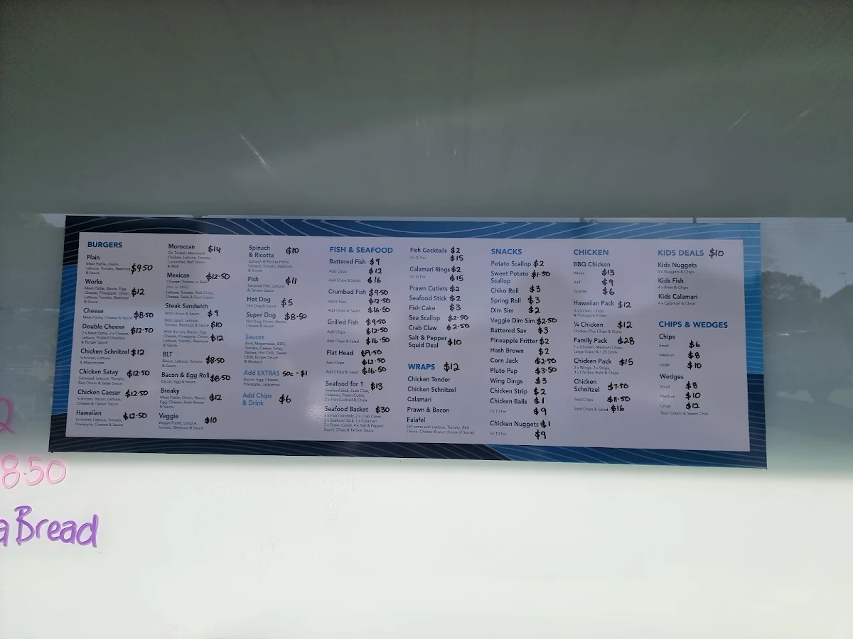 Menu, Salt Water Breeze Cafe & Takeaway