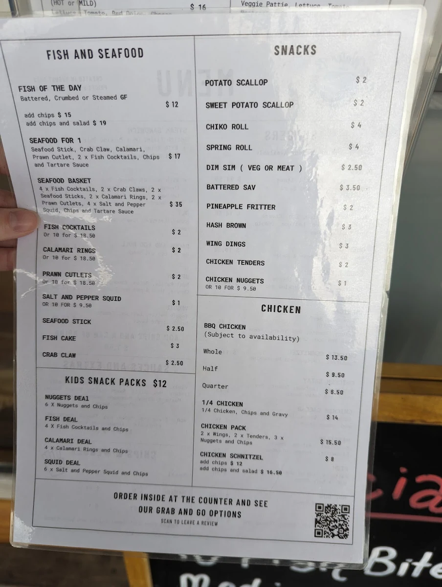 Menu, Salt Water Breeze Cafe & Takeaway