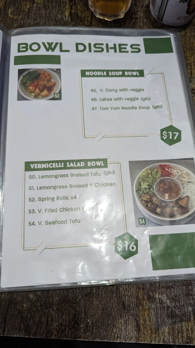 Menu, Vegan Restaurant West End