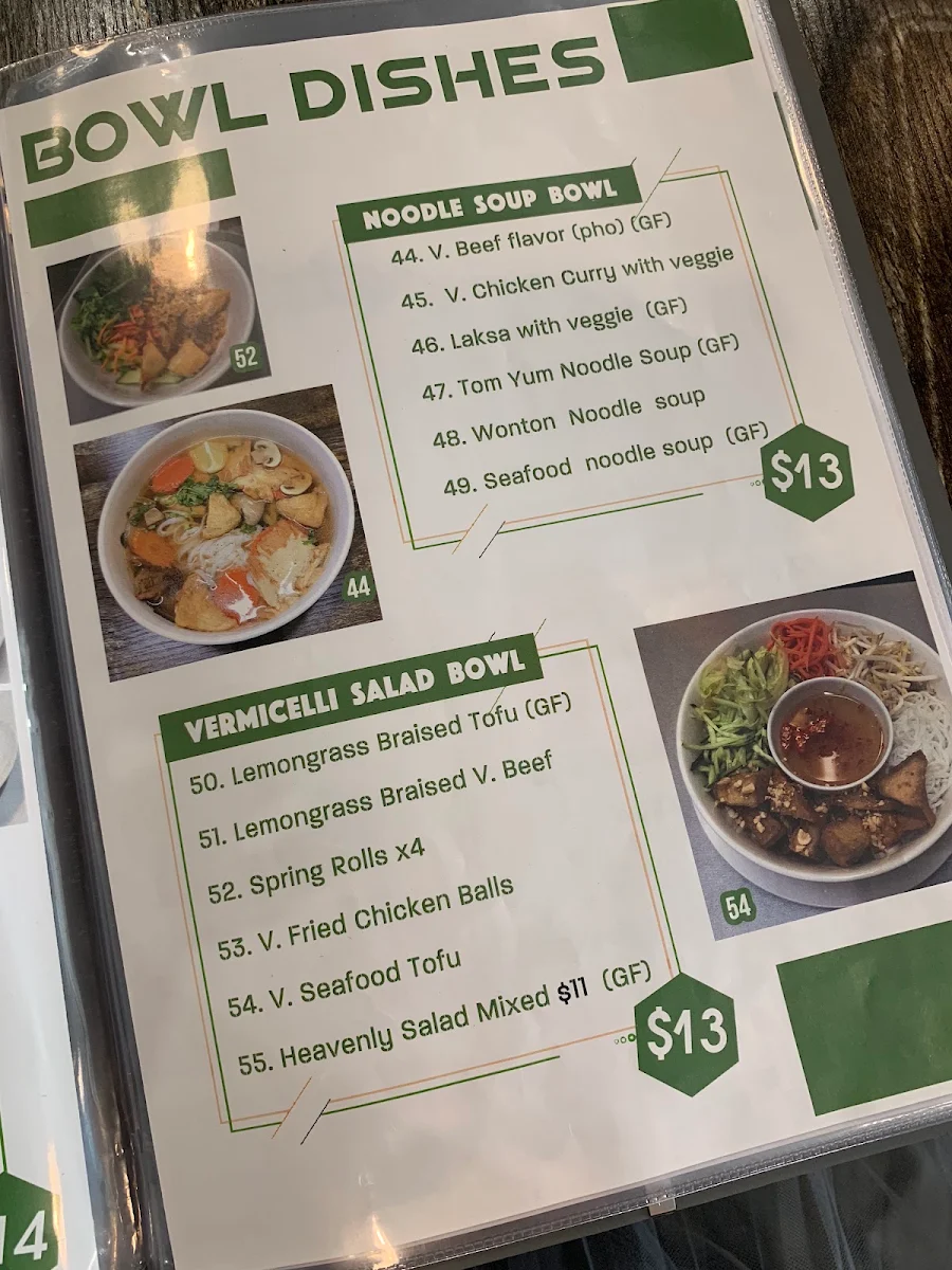 Menu, Vegan Restaurant West End