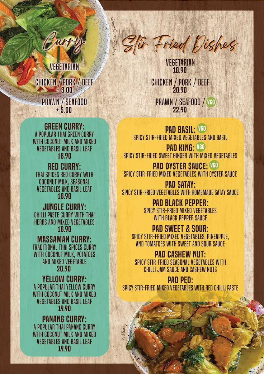 Menu, Siam Taste Thai Restaurant