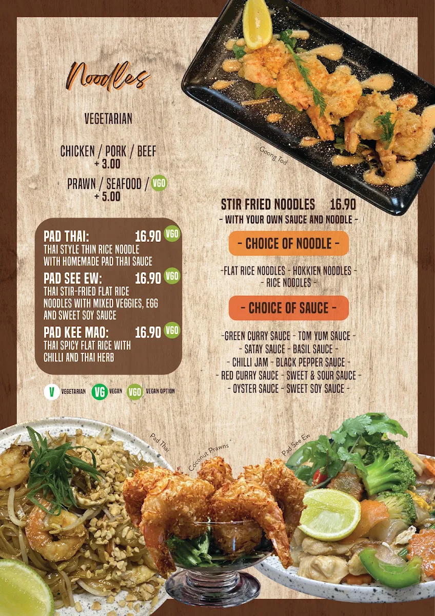 Menu, Siam Taste Thai Restaurant
