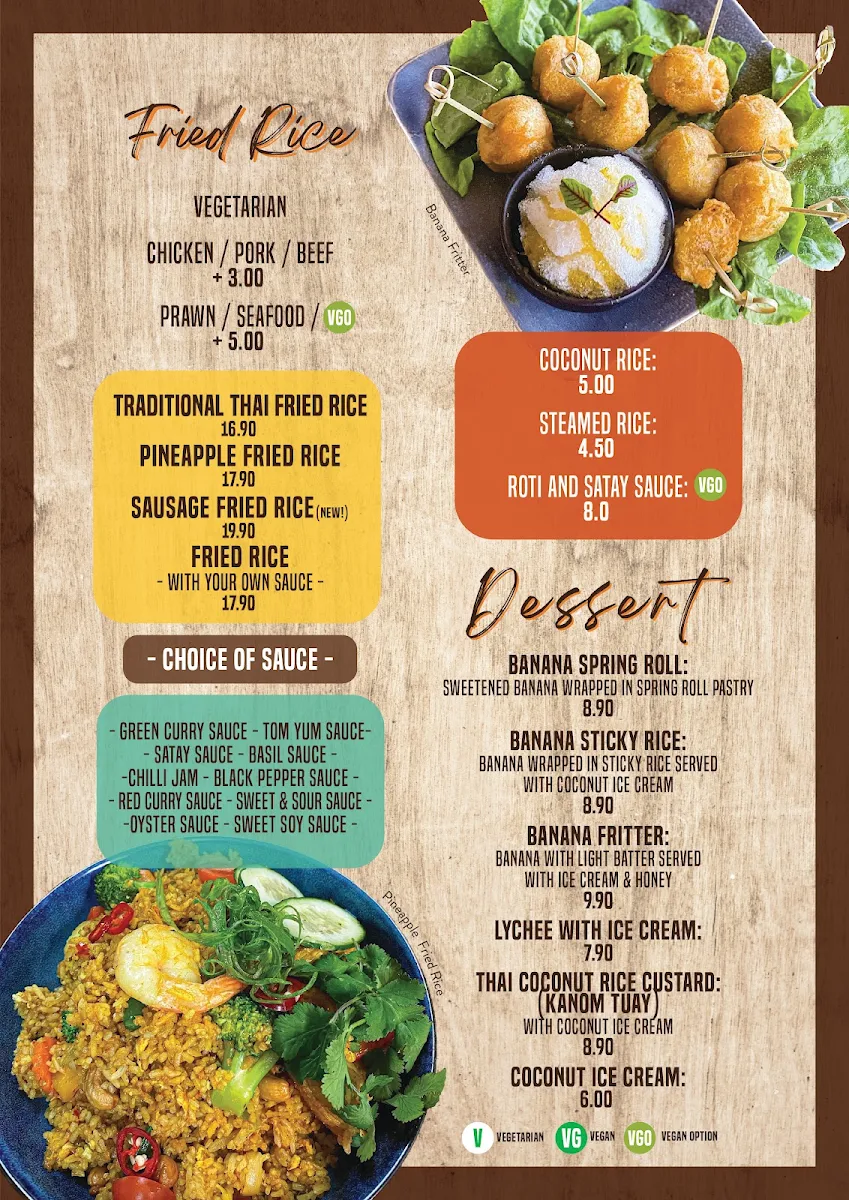 Menu, Siam Taste Thai Restaurant
