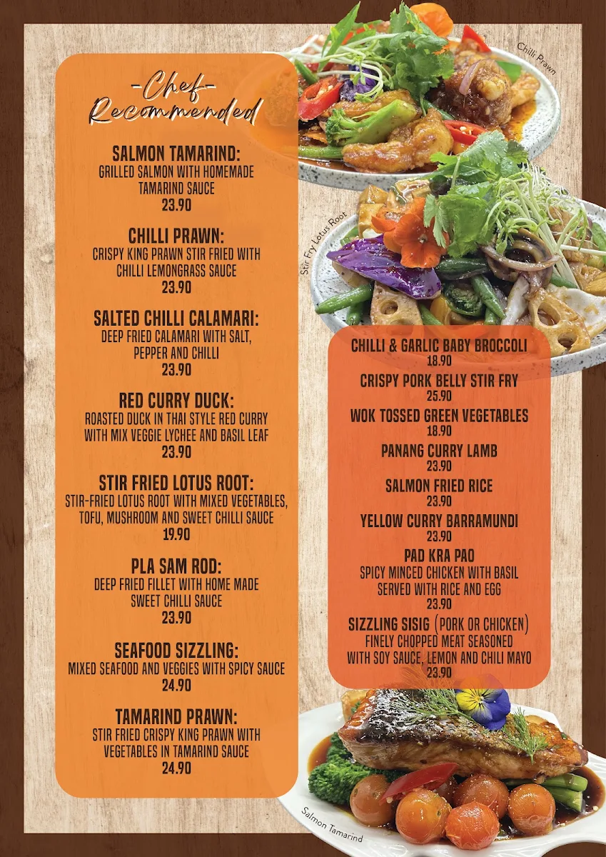 Menu, Siam Taste Thai Restaurant