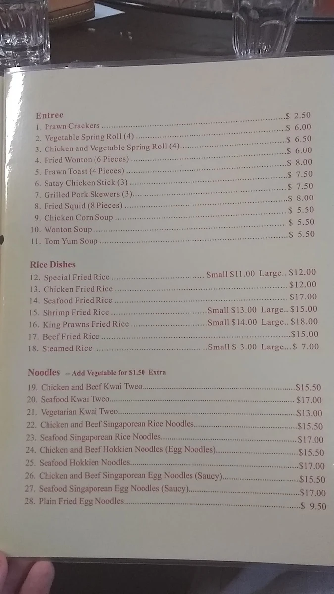 Menu, Happy Chinese Restaurant