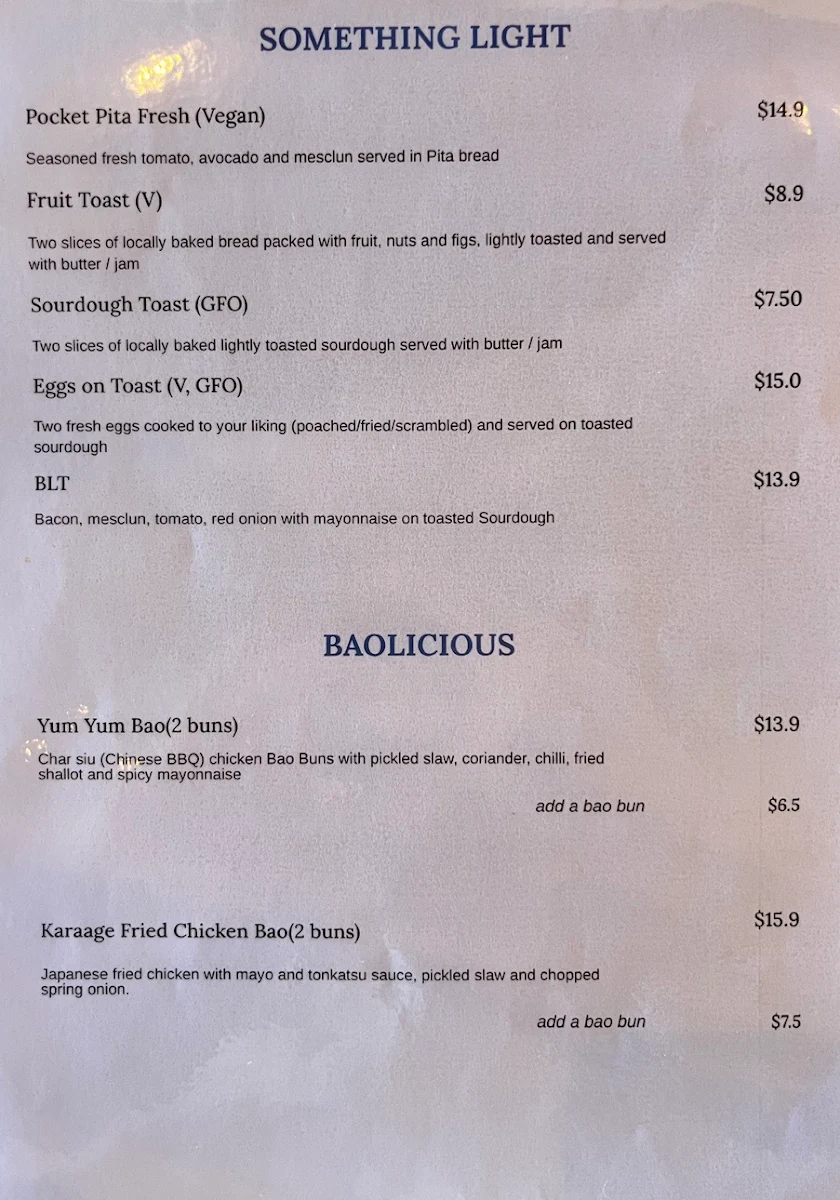 Menu, The Electric Bean Co