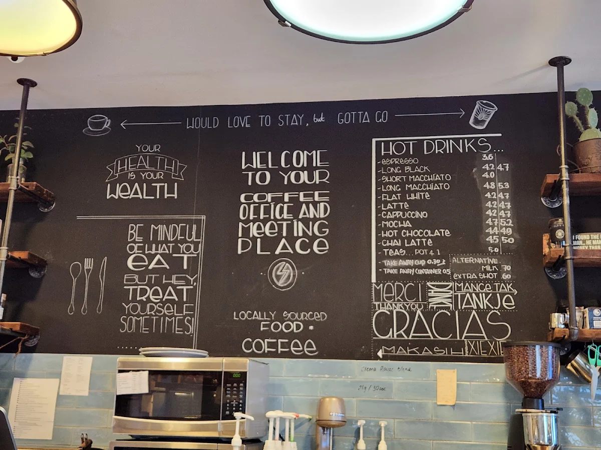 Menu, The Electric Bean Co