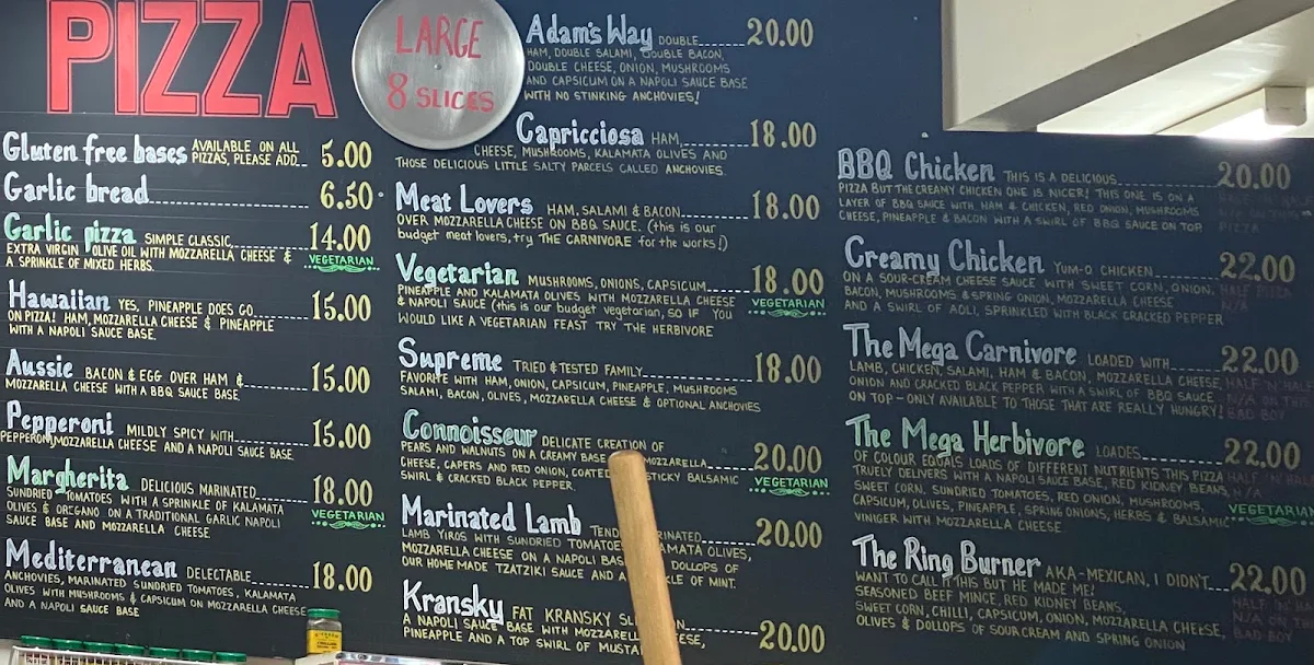 Menu, Maldon Takeaway