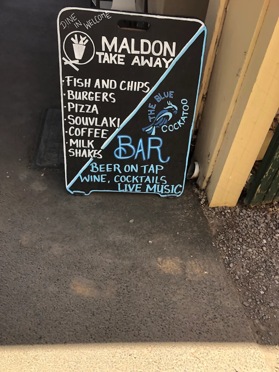 Menu, Maldon Takeaway