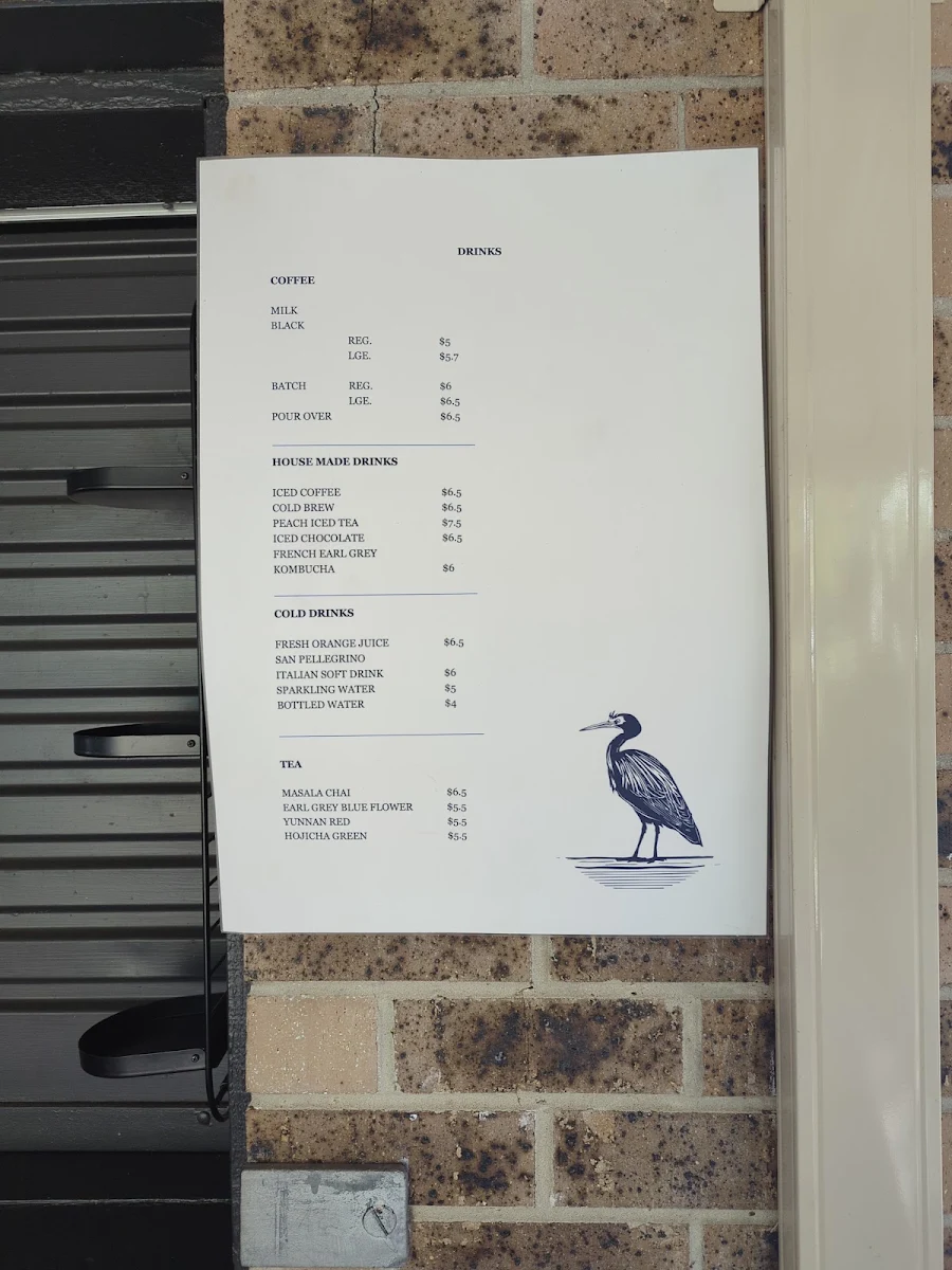 Menu, Cooks River Canteen
