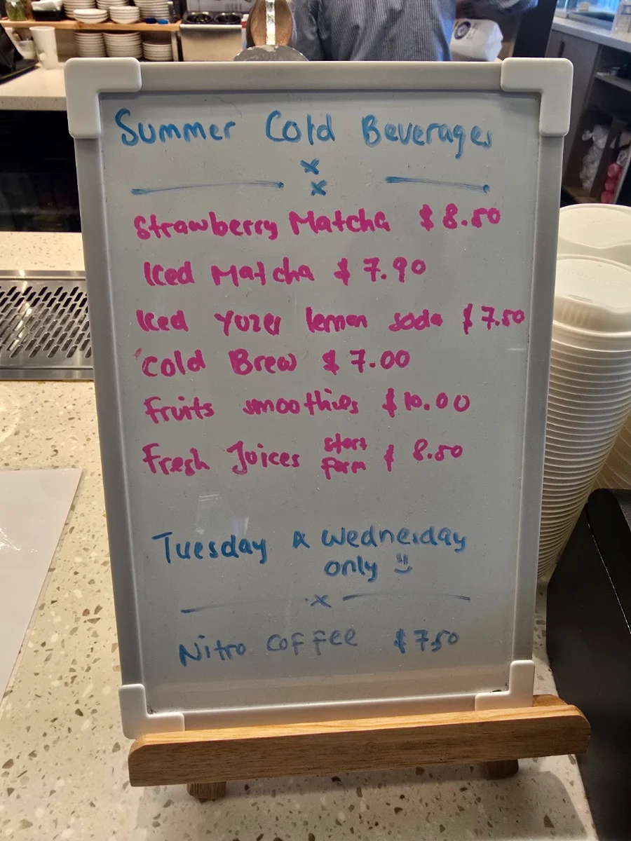 Menu, Bluestone Espresso Bar Macquarie