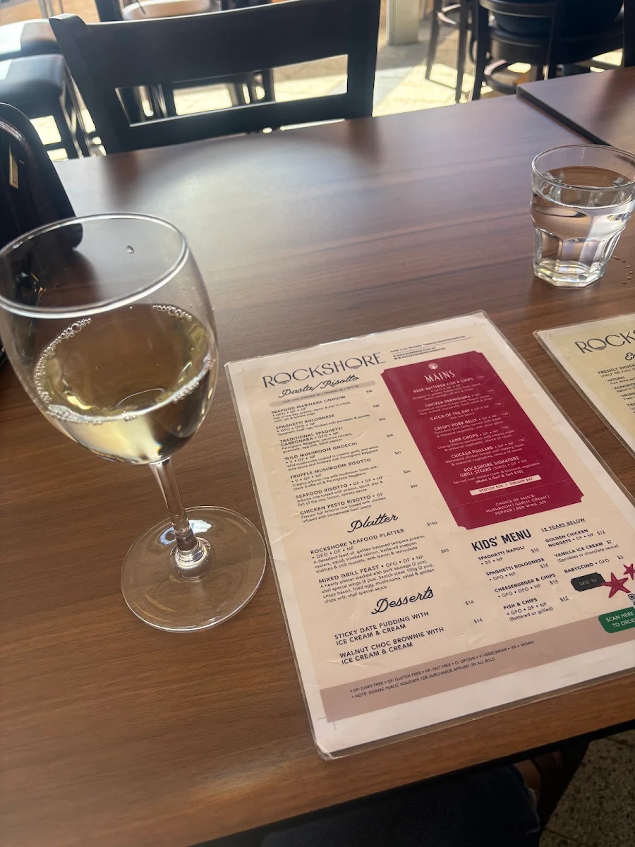 Menu, Rockshore Bar & Bistro - Rockingham