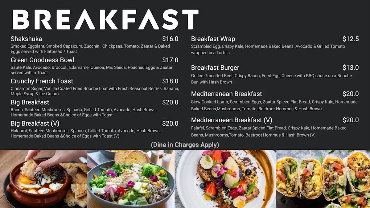 Menu, Binge Kitchen - Cafe in Sydney