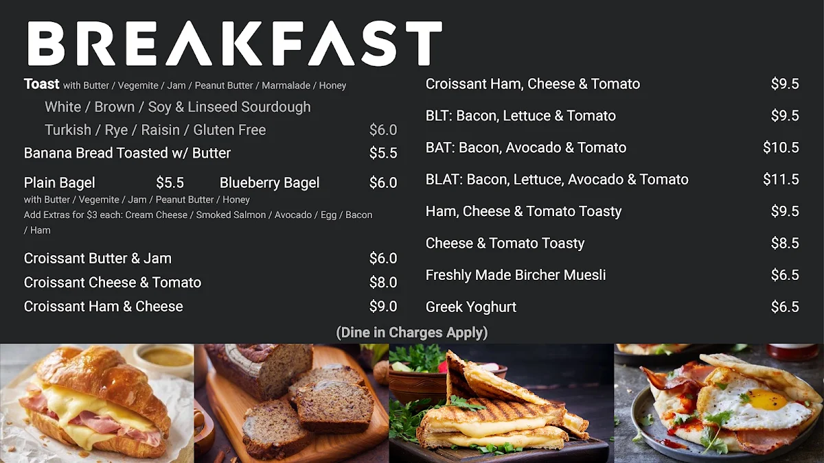 Menu, Binge Kitchen - Cafe in Sydney