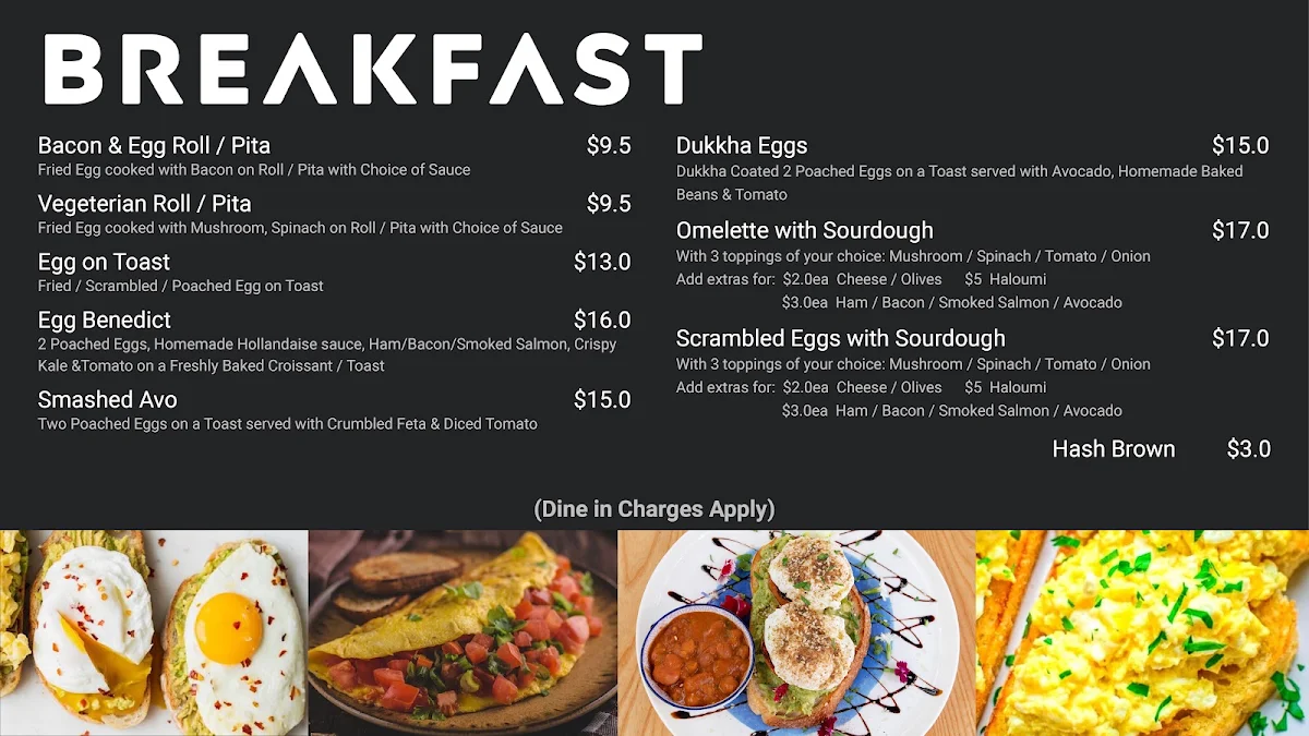 Menu, Binge Kitchen - Cafe in Sydney