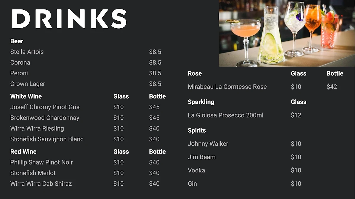 Menu, Binge Kitchen - Cafe in Sydney