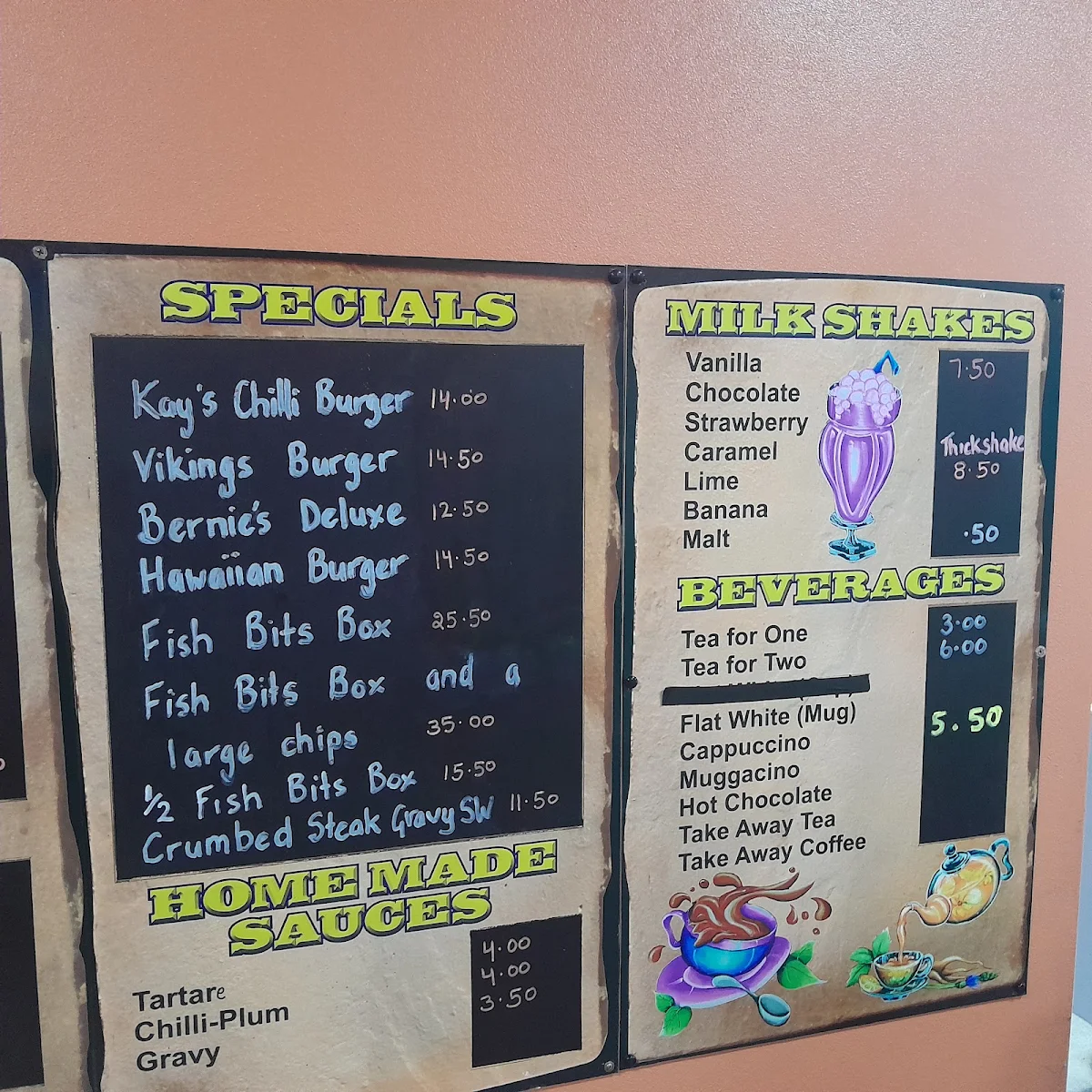 Menu, Bedrock Cafe