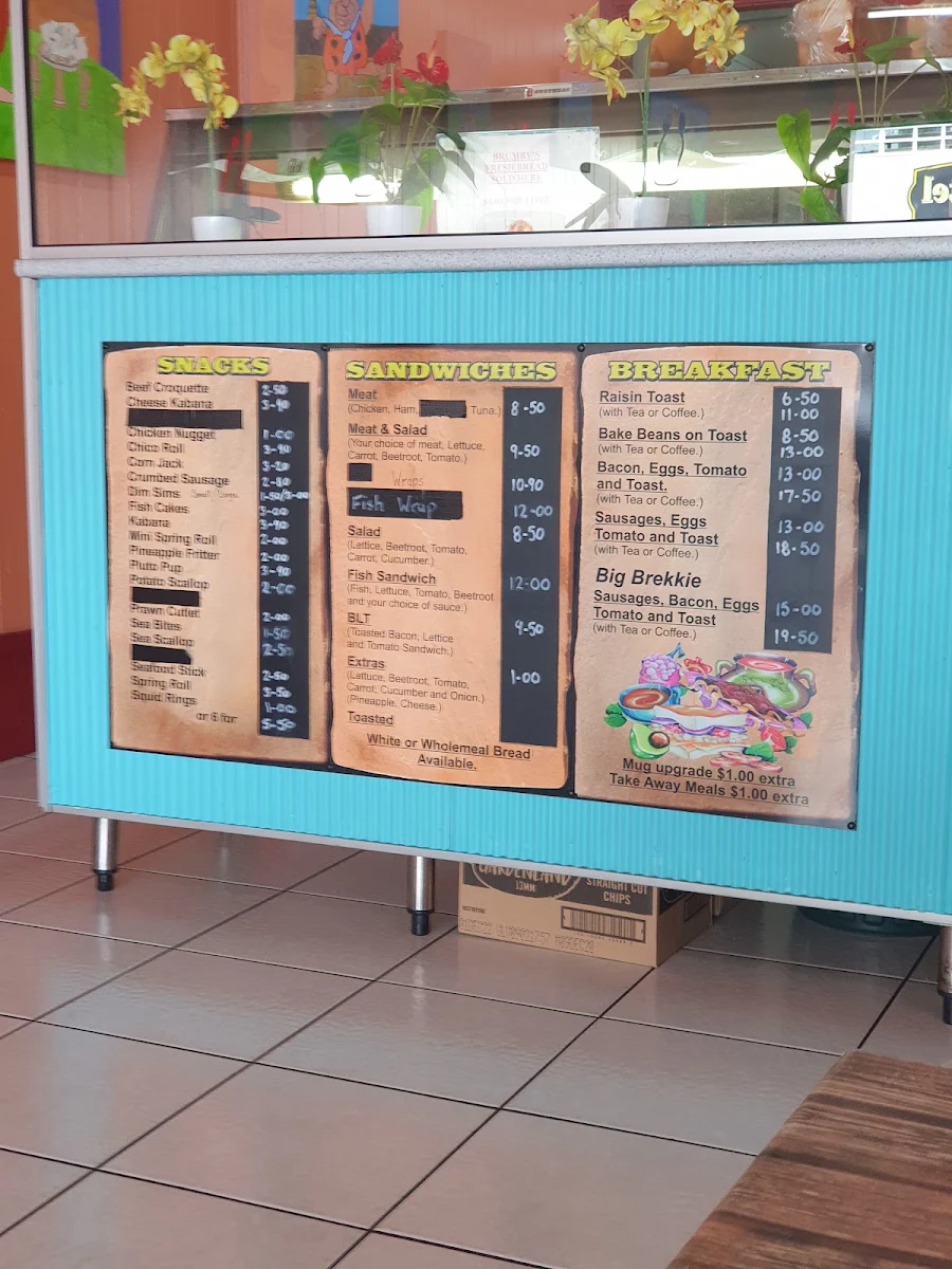 Menu, Bedrock Cafe
