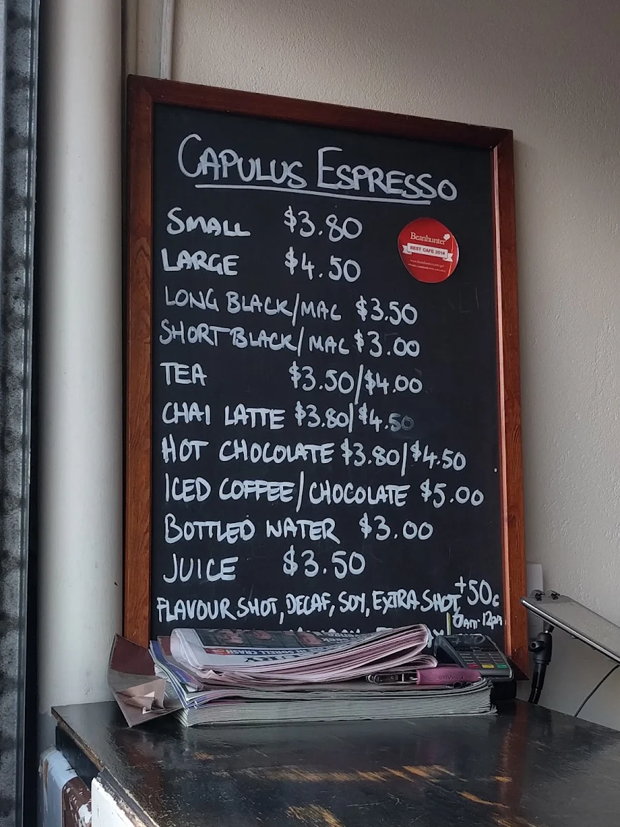 Menu, Capulus Espresso
