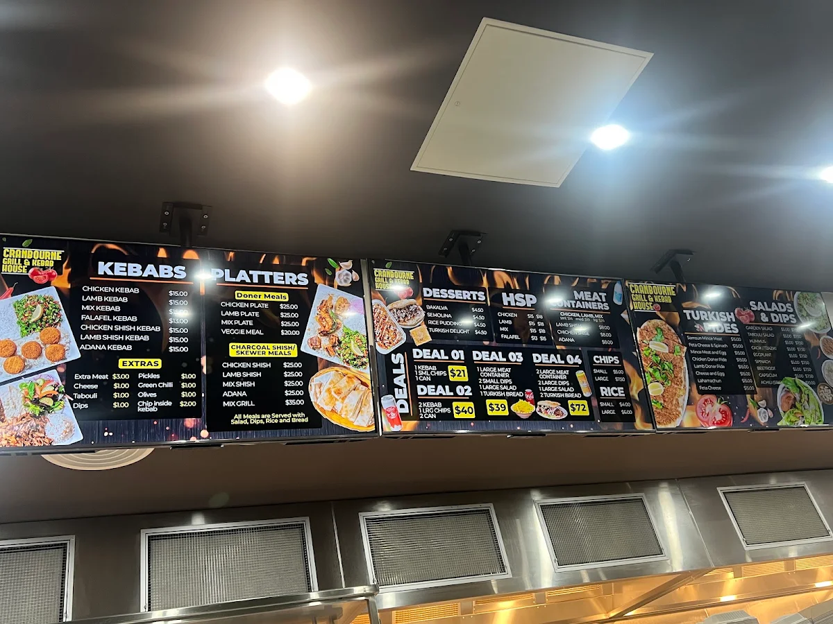 Menu, Cranbourne Grill & Kebab House