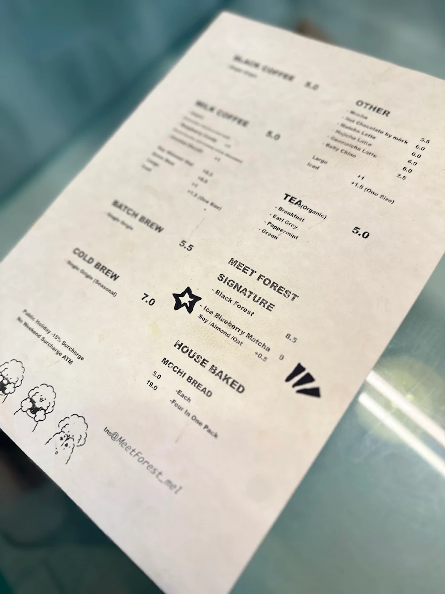 Menu, Meet Forest