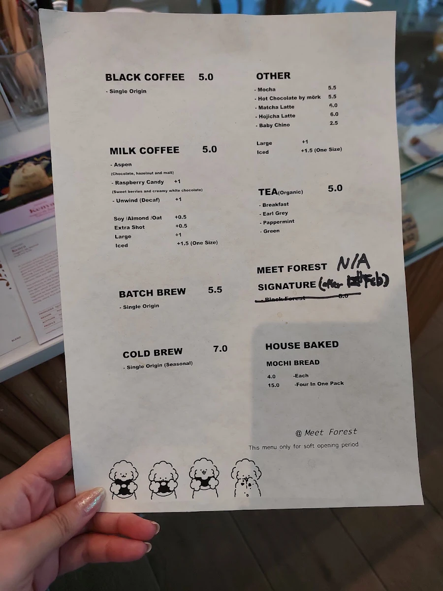 Menu, Meet Forest